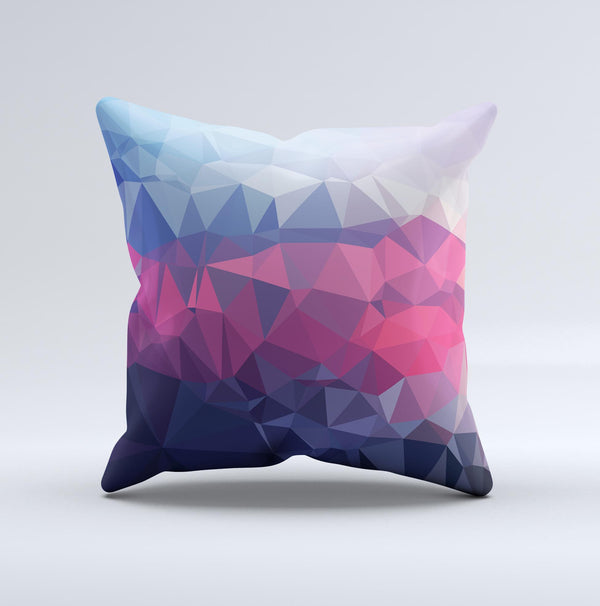The Blue Red Purple Geometric ink-Fuzed Decorative Throw Pillow