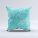 Blue Swirled Abstract Design Ink-Fuzed Decorative Throw Pillow