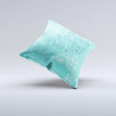 Blue Swirled Abstract Design Ink-Fuzed Decorative Throw Pillow