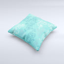 Blue Swirled Abstract Design Ink-Fuzed Decorative Throw Pillow