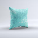 Blue Swirled Abstract Design Ink-Fuzed Decorative Throw Pillow