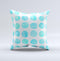 The Blue Watercolor Polka Dots ink-Fuzed Decorative Throw Pillow
