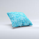 Blue & White Abstract Swirly Pattern Ink-Fuzed Decorative Throw Pillow