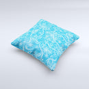 Blue & White Abstract Swirly Pattern Ink-Fuzed Decorative Throw Pillow