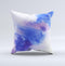 The Blue and Pink Watercolor Spill ink-Fuzed Decorative Throw Pillow