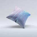 The Blue and Purple Scratched Streaks ink-Fuzed Decorative Throw Pillow