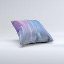 The Blue and Purple Scratched Streaks ink-Fuzed Decorative Throw Pillow