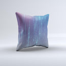 The Blue and Purple Scratched Streaks ink-Fuzed Decorative Throw Pillow