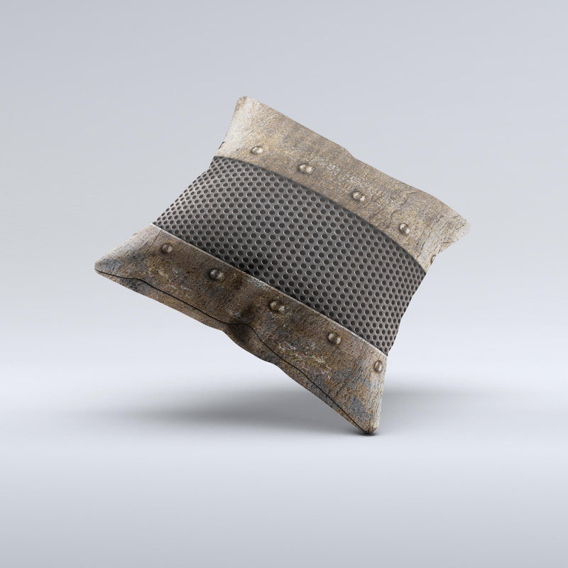 Bolted Rustic Metal Sheets Ink-Fuzed Decorative Throw Pillow