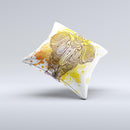 The Bright Orange Ethnic Elephant ink-Fuzed Decorative Throw Pillow