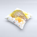 The Bright Orange Ethnic Elephant ink-Fuzed Decorative Throw Pillow