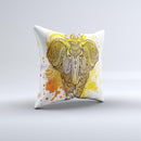 The Bright Orange Ethnic Elephant ink-Fuzed Decorative Throw Pillow