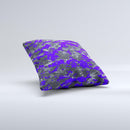Bright Royal Blue and Gray Digital Camouflage  Ink-Fuzed Decorative Throw Pillow