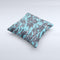 Bright Turquoise and Gray Digital Camouflage  Ink-Fuzed Decorative Throw Pillow
