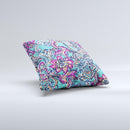 Bright WaterColor Floral  Ink-Fuzed Decorative Throw Pillow