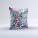 Bright WaterColor Floral  Ink-Fuzed Decorative Throw Pillow