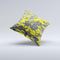 Bright Yellow and Gray Digital Camouflage  Ink-Fuzed Decorative Throw Pillow