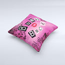 Burn Book Pink  Ink-Fuzed Decorative Throw Pillow