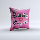 Burn Book Pink  Ink-Fuzed Decorative Throw Pillow