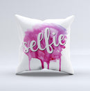 The But First, Selfie ink-Fuzed Decorative Throw Pillow