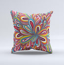 Color Floral Sprout Ink-Fuzed Decorative Throw Pillow