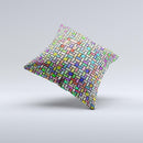 Colorful Abstract Tiled Ink-Fuzed Decorative Throw Pillow