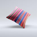 Colorful Striped Fabric Ink-Fuzed Decorative Throw Pillow