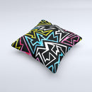 The Crazy Retro Squiggles V1 ink-Fuzed Decorative Throw Pillow