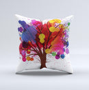 The Crazy Splatter Tree ink-Fuzed Decorative Throw Pillow