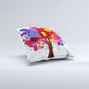 The Crazy Splatter Tree ink-Fuzed Decorative Throw Pillow