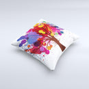 The Crazy Splatter Tree ink-Fuzed Decorative Throw Pillow