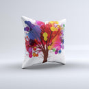 The Crazy Splatter Tree ink-Fuzed Decorative Throw Pillow