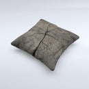 Dark Cracked Wood Stump  Ink-Fuzed Decorative Throw Pillow