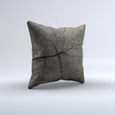 Dark Cracked Wood Stump  Ink-Fuzed Decorative Throw Pillow