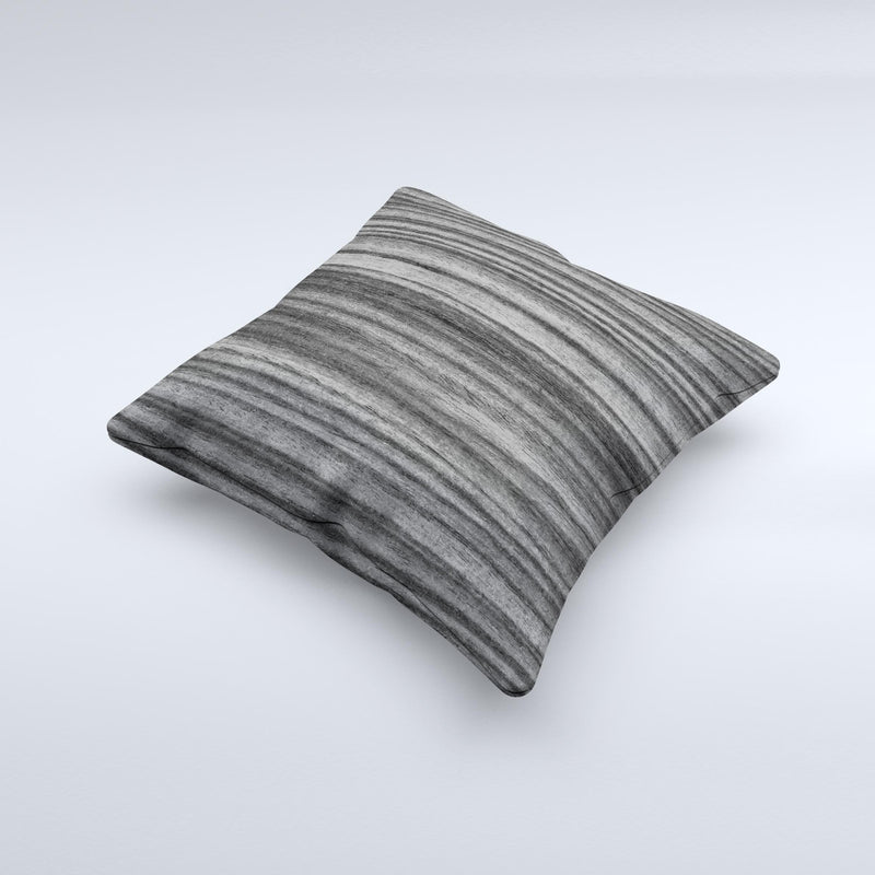 Dark Ebony Woodgrain  Ink-Fuzed Decorative Throw Pillow