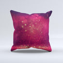 The Dark Pink Shimmering Orbs of Light ink-Fuzed Decorative Throw Pillow
