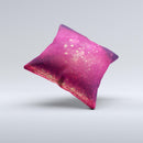 The Dark Pink Shimmering Orbs of Light ink-Fuzed Decorative Throw Pillow