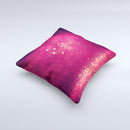 The Dark Pink Shimmering Orbs of Light ink-Fuzed Decorative Throw Pillow