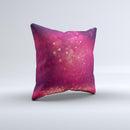 The Dark Pink Shimmering Orbs of Light ink-Fuzed Decorative Throw Pillow