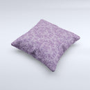 Dark Purple Delicate Pattern Ink-Fuzed Decorative Throw Pillow