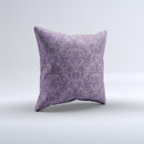 Dark Purple Delicate Pattern Ink-Fuzed Decorative Throw Pillow