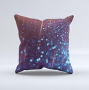 The Dark Radient Orbs of Blue with Streaks ink-Fuzed Decorative Throw Pillow
