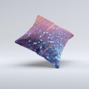 The Dark Radient Orbs of Blue with Streaks ink-Fuzed Decorative Throw Pillow