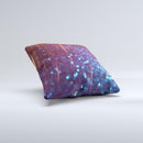 The Dark Radient Orbs of Blue with Streaks ink-Fuzed Decorative Throw Pillow