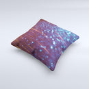 The Dark Radient Orbs of Blue with Streaks ink-Fuzed Decorative Throw Pillow