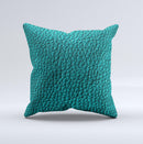Dark Teal Leather  Ink-Fuzed Decorative Throw Pillow