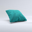 Dark Teal Leather  Ink-Fuzed Decorative Throw Pillow