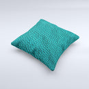 Dark Teal Leather  Ink-Fuzed Decorative Throw Pillow
