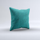 Dark Teal Leather  Ink-Fuzed Decorative Throw Pillow
