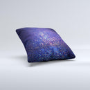 The Deep Blue with Gold Shimmering Orbs of Light ink-Fuzed Decorative Throw Pillow